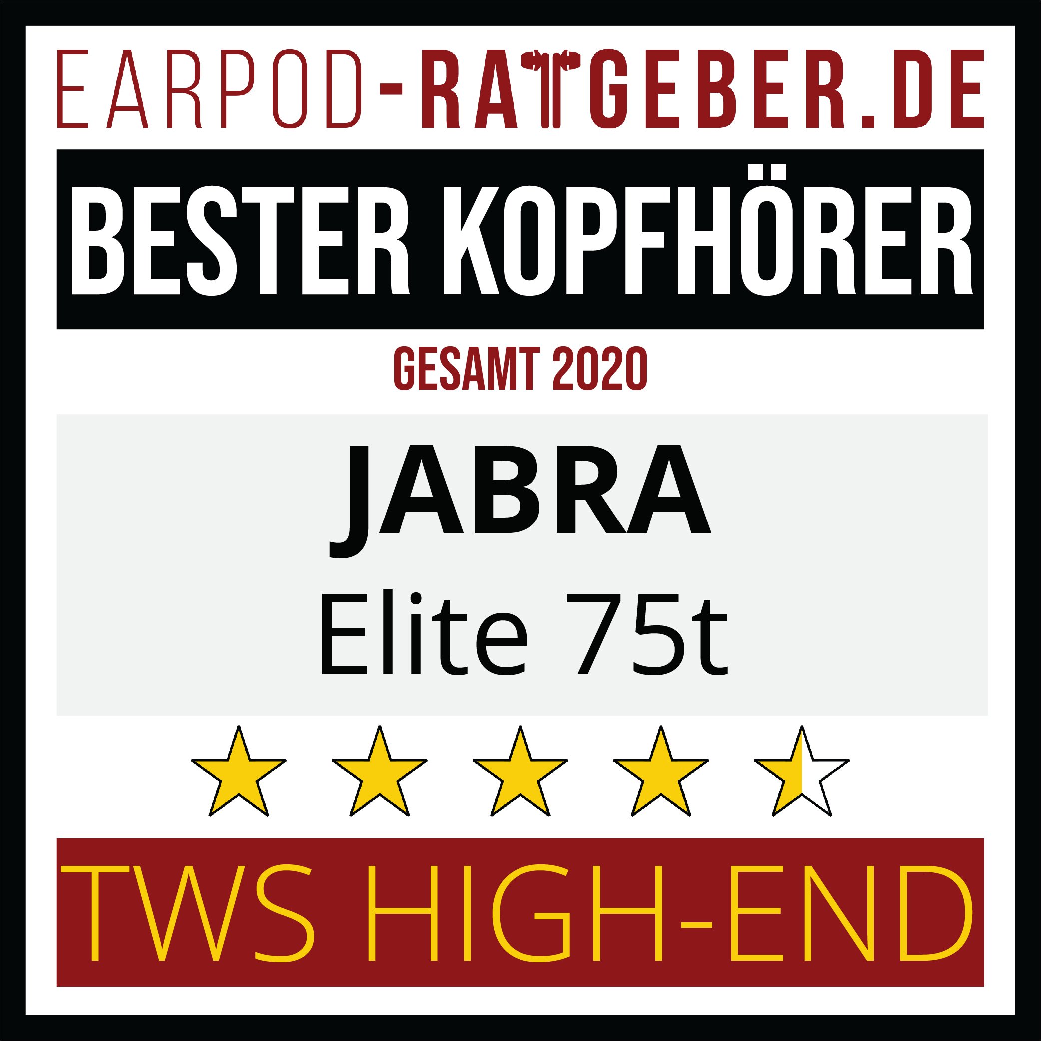 BesterHighEndGesamtJabra Die besten Kopfhörer 2020 Earpod-Ratgeber.de Awards Einsteiger Jabra Gesamt