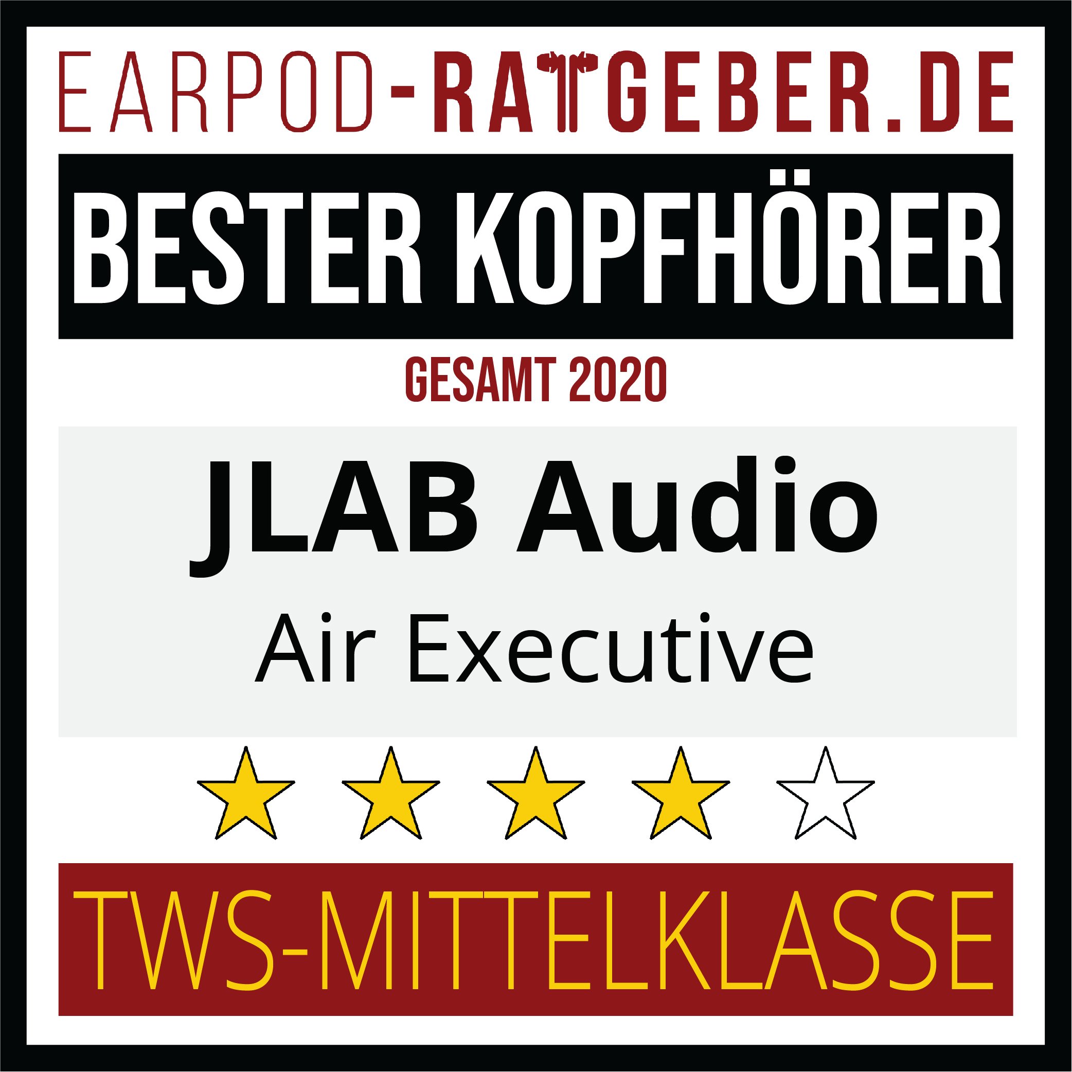 BesterMittelklasseGesamtJlab Die besten Kopfhörer 2020 Earpod-Ratgeber.de Awards Einsteiger JLAB Gesamt